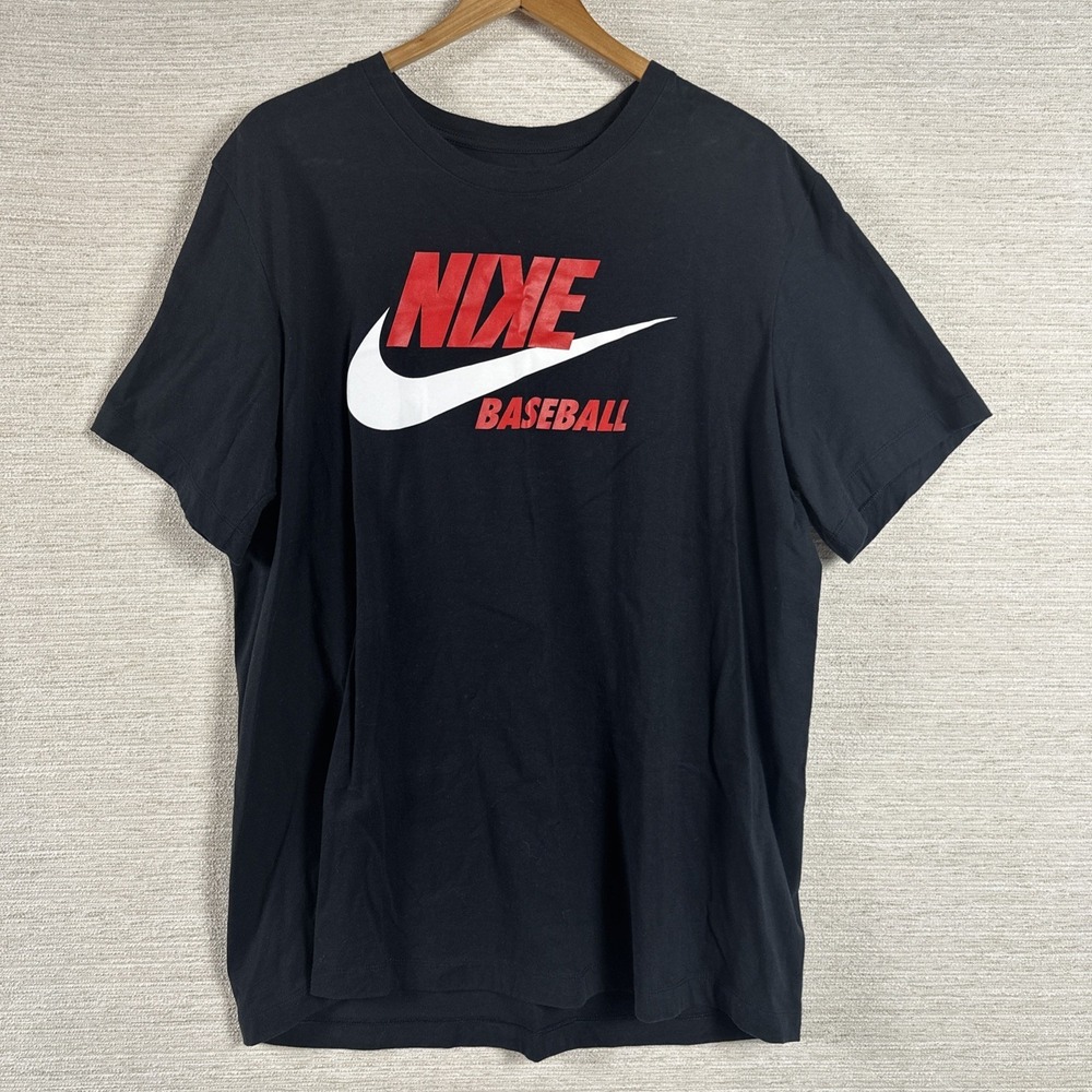 Nike Baseball T Shirt Mens XL Black Graphic Logo Athletic Sports Tee